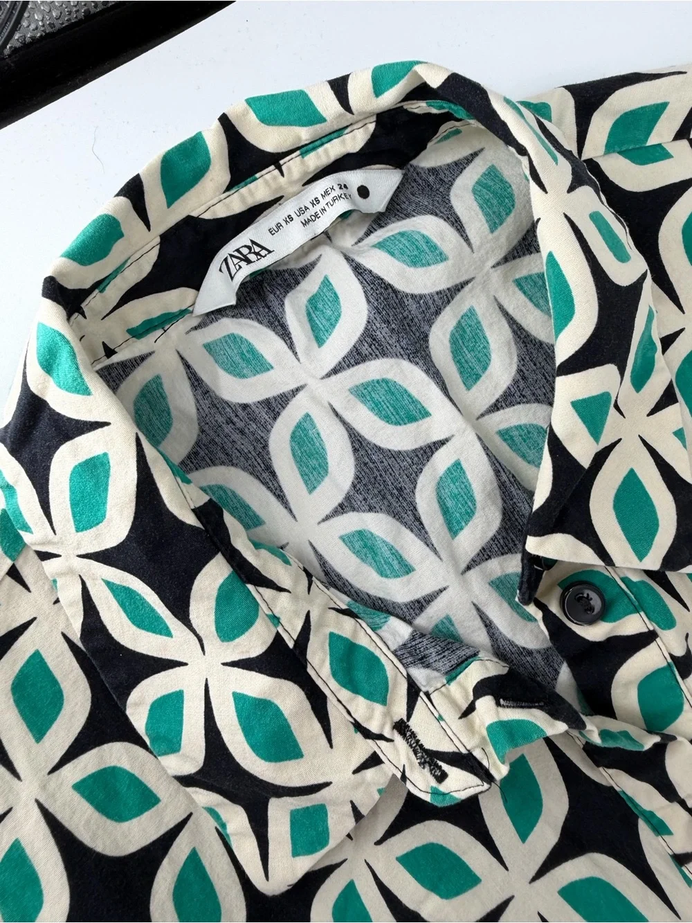 Zara Retro 70s BLOGGER Favorite Geometric Print Nelly Belted Shirt Dress XS - Picture 6 of 9